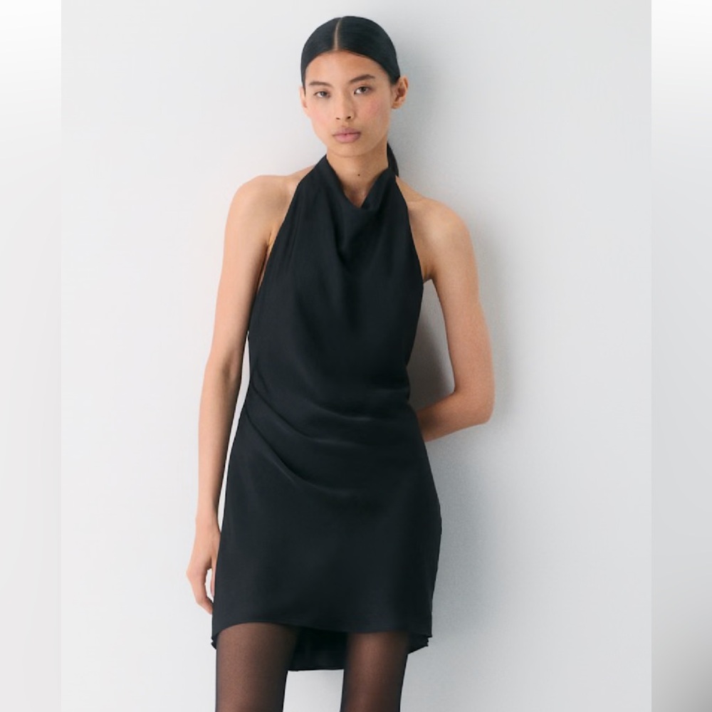 Aritzia Audience Satin Mini Halter Dress NWT